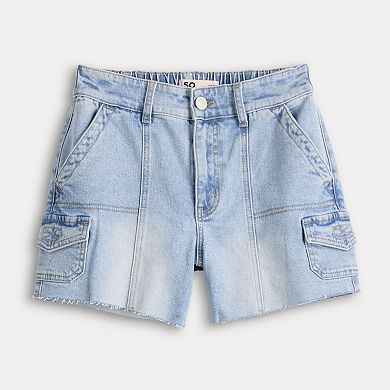Juniors' SO® High-Rise Midi Utility Shorts