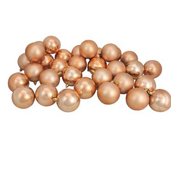 Northlight 60 ct Almond Brown Shatterproof 2-Finish Christmas Ball Ornaments