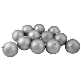 Northlight 12 ct Matte Gray Shatterproof Christmas Ball Ornaments