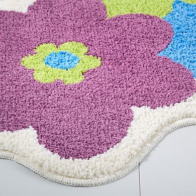 Town & Country Blossom Retro Daisy Flower-Shaped Non-Slip Machine Washable Bath Mat