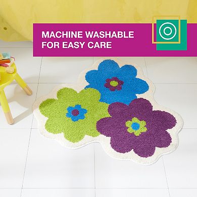 Town & Country Blossom Retro Daisy Flower-Shaped Non-Slip Machine Washable Bath Mat