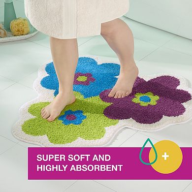 Town & Country Blossom Retro Daisy Flower-Shaped Non-Slip Machine Washable Bath Mat