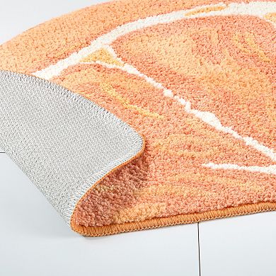 Town & Country Citrus Slice Half Circle-Shaped Non-Slip Machine Washable Bath Mat