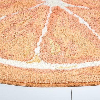 Town & Country Citrus Slice Half Circle-Shaped Non-Slip Machine Washable Bath Mat