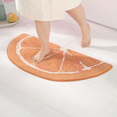 Town & Country Citrus Slice Half Circle-Shaped Non-Slip Machine Washable Bath Mat