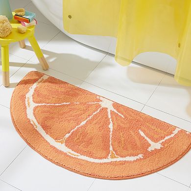 Town & Country Citrus Slice Half Circle-Shaped Non-Slip Machine Washable Bath Mat