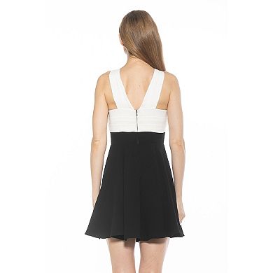Women's ALEXIA ADMOR Alexi Halter Fit & Flare Dress with 3D Flower Detail