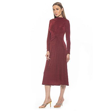 Women's ALEXIA ADMOR Marla Draped Long Sleeve Maxi Dress