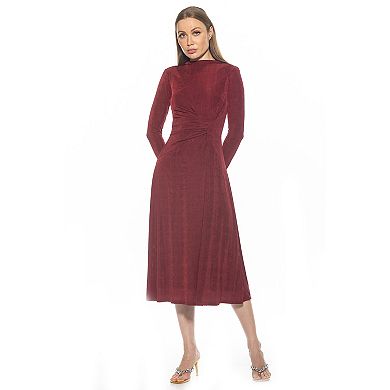 Women's ALEXIA ADMOR Marla Draped Long Sleeve Maxi Dress
