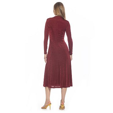 Women's ALEXIA ADMOR Marla Draped Long Sleeve Maxi Dress