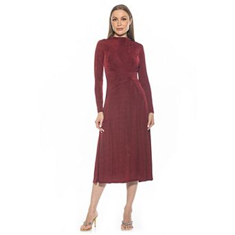 Women's ALEXIA ADMOR Marla Draped Long Sleeve Maxi Dress