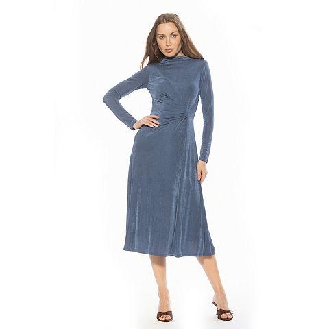 Женские платья ALEXIA Women's ALEXIA ADMOR Marla Draped Long Sleeve Maxi Dress