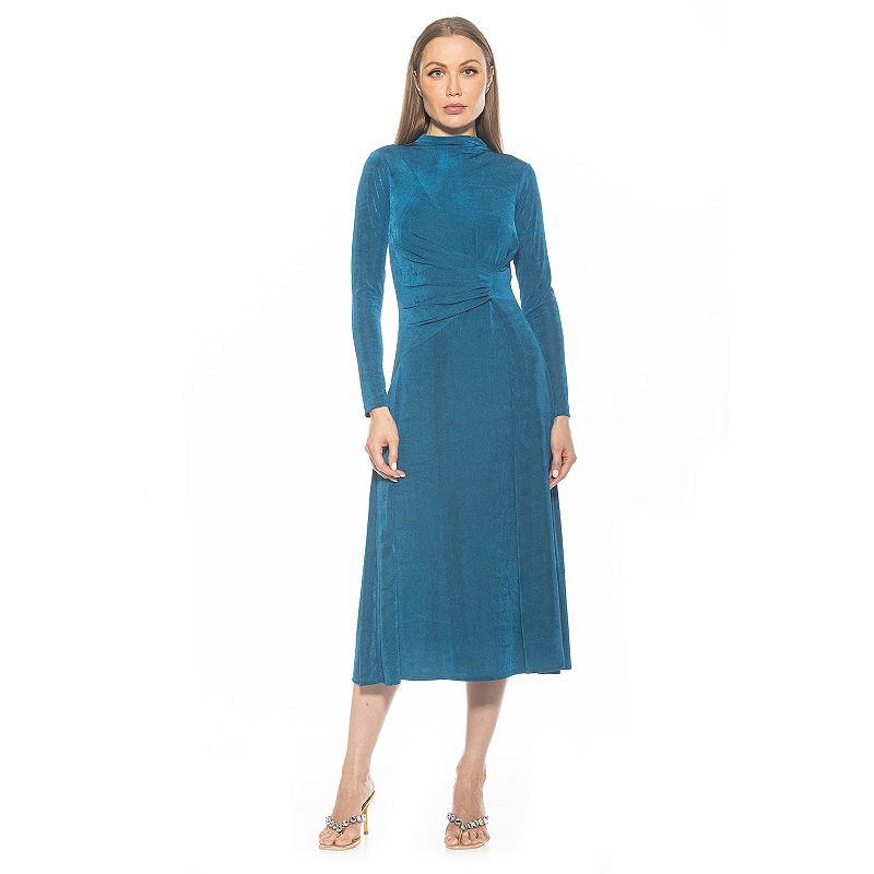 Women's ALEXIA ADMOR Marla Draped Long Sleeve Maxi Dress,