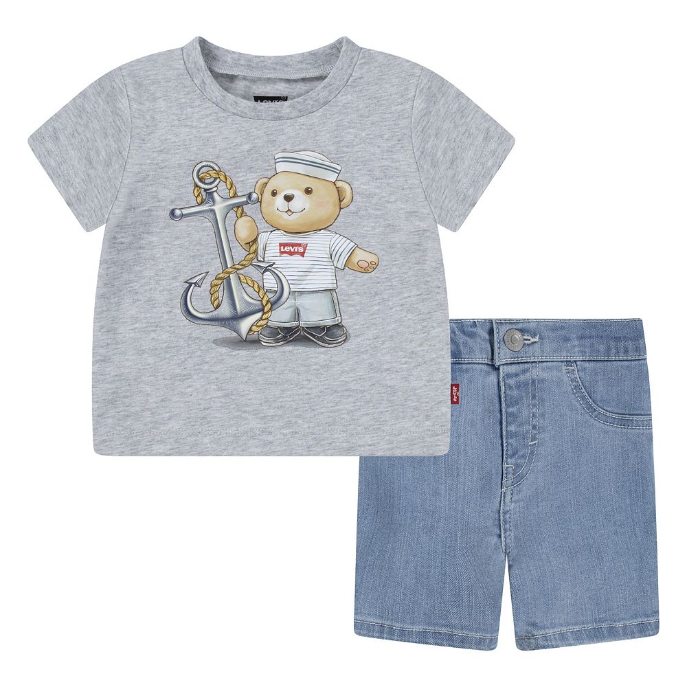 Levi's Baby Boys Skater T-Shirt and Shorts Set in White