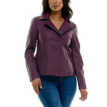 Women's Nina Leonard Pleather Moto Jacket