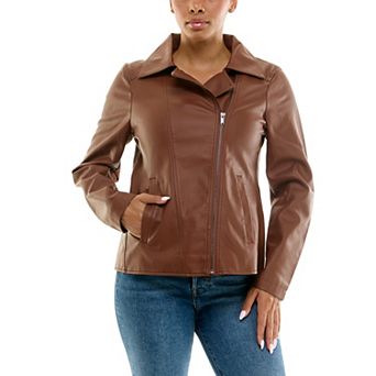 Women's Nina Leonard Pleather Moto Jacket