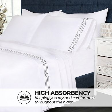 SUPERIOR 4-Piece Egyptian Cotton 1200 Thread Count Deep-Pocket Sheet Set