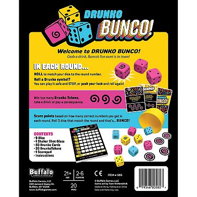 Buffalo Games Drunko Bunco! Party Game