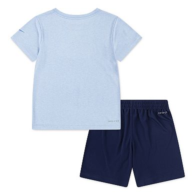 Boys 4-7 Nike Dri-FIT Wrap Swoosh T-shirt and Shorts 2-Piece Set