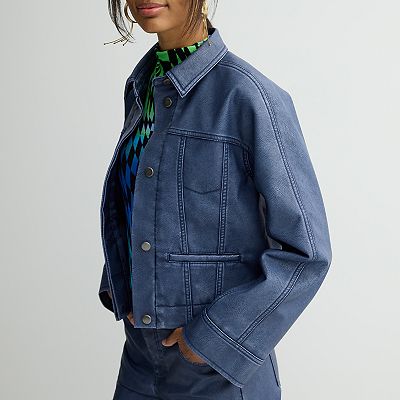 Women's INTEMPO™ Denim Colored Faux Leather Jacket