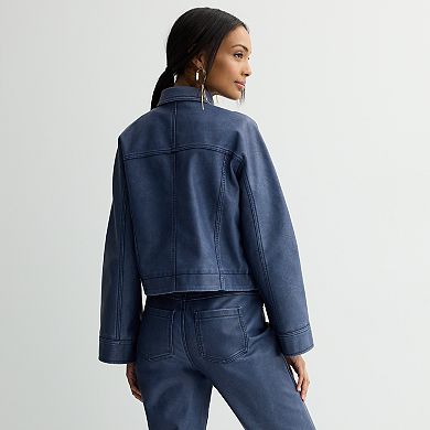 Women's INTEMPO™ Denim Colored Faux Leather Jacket