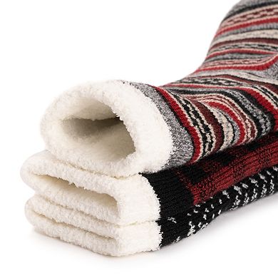 Women's MUK LUKS 3-Pk. Tall Cozy Lined Lounge Socks