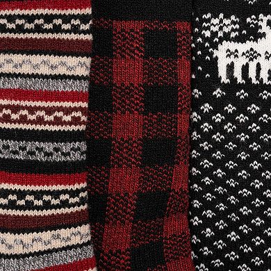 Women's MUK LUKS 3-Pk. Tall Cozy Lined Lounge Socks
