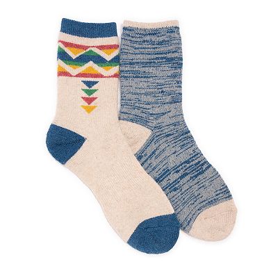 Women's 2-pk. MUK LUKS Ribbed Wool Boot Socks