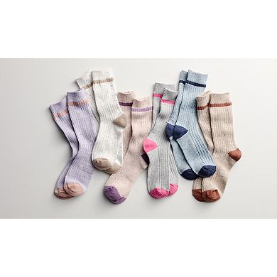 Women's MUK LUKS 6-Pack Dream Step Mini Crew Socks Set