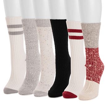 Women's MUK LUKS 6-Pack Dream Step Mini Crew Socks Set