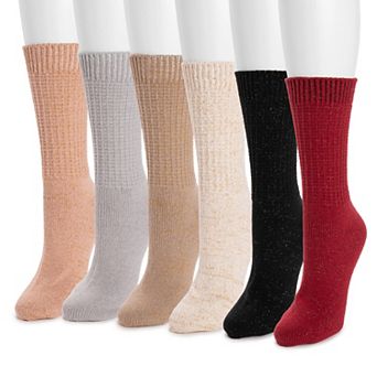 Women's MUK LUKS 6-Pack Dream Step Mini Crew Socks Set