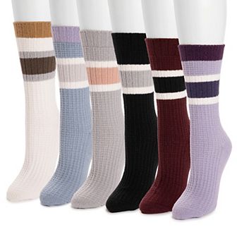 Women's MUK LUKS 6-Pack Dream Step Mini Crew Socks Set
