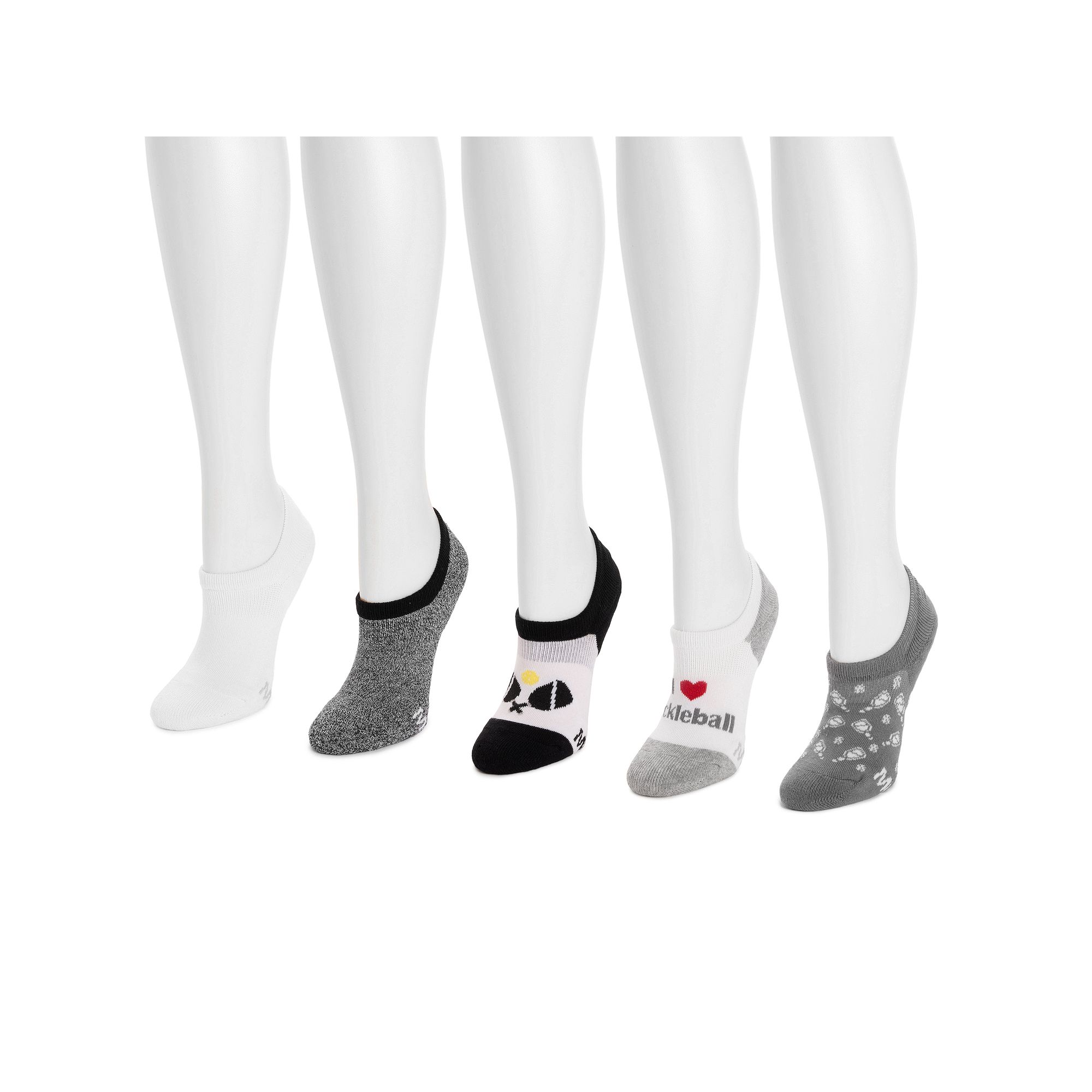 Womens MUK LUKS 5-Pack Pickleball No Show Socks, Basics