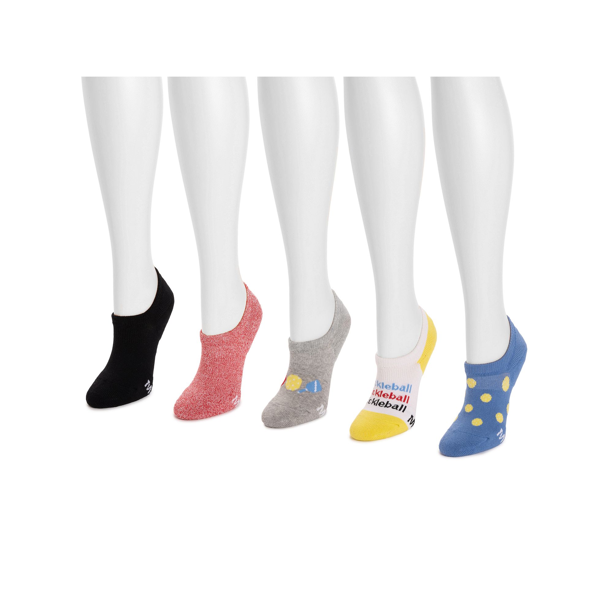 Womens MUK LUKS 5-Pack Pickleball No Show Socks, Primary