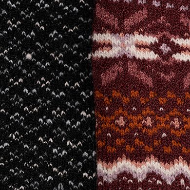 Women's MUK LUKS 2-Pack Slouch Heat Retainer Socks Set