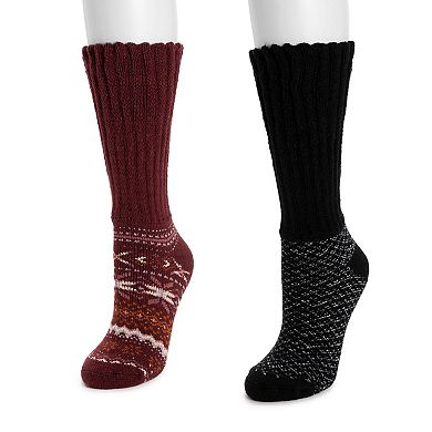 Women's MUK LUKS 2-Pack Slouch Heat Retainer Socks Set