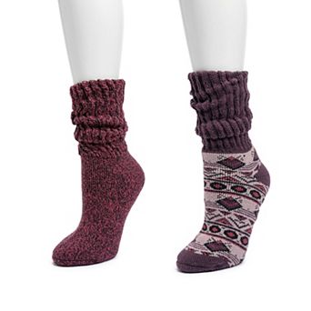 Women's MUK LUKS 2-Pack Slouch Heat Retainer Socks Set