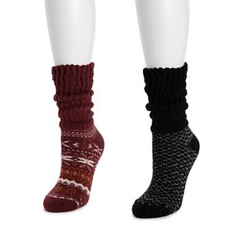 Women's MUK LUKS 2-Pack Slouch Heat Retainer Socks Set