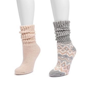 Women's MUK LUKS 2-Pack Slouch Heat Retainer Socks Set