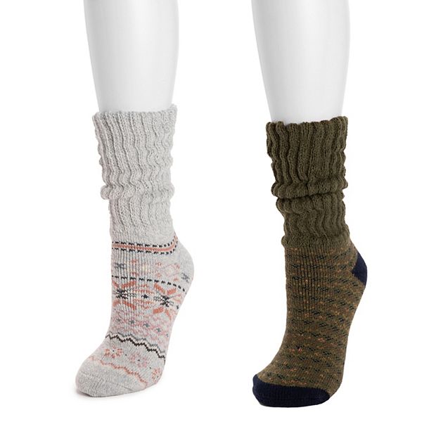 Women s MUK LUKS 2 Pack Slouch Heat Retainer Socks Set