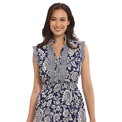 Women's London Times Smocked Waist Tiered Maxi Dress