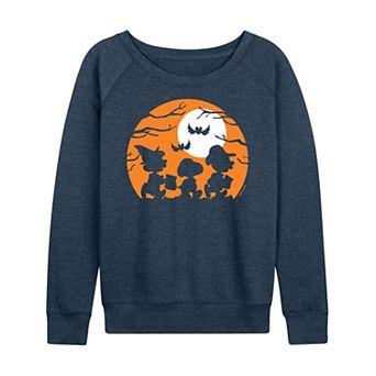 Women's Peanuts Trick Or Treat French Terry Long Sleeve Tee
