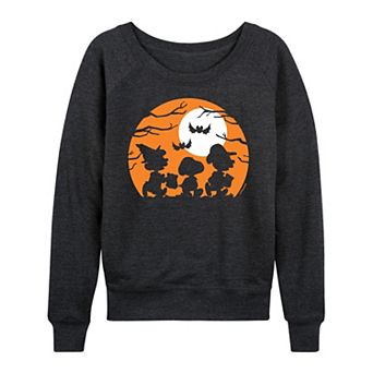 Women's Peanuts Trick Or Treat French Terry Long Sleeve Tee