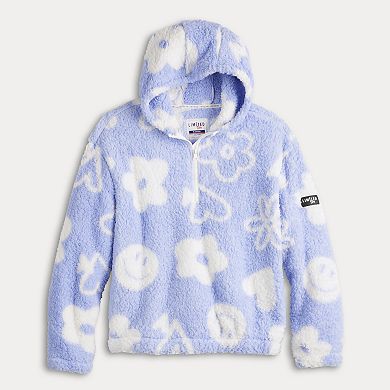 Women's Limited Too Icon Print Sherpa Half-Zip Hoodie