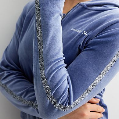 Women's Limited Too Velour Sparkle Detail Full-Zip Hoodie
