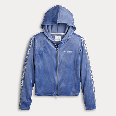 Women's Limited Too Velour Sparkle Detail Full-Zip Hoodie