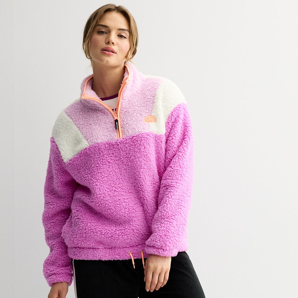 PINK Bling Sherpa Hood Perfect Pullover and classic pants that 2024 matches