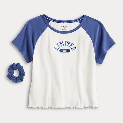 Women's Limited Too Graphic Ringer Tee with Scrunchie Women's Limited Too Graphic Ringer Tee with Scrunchie