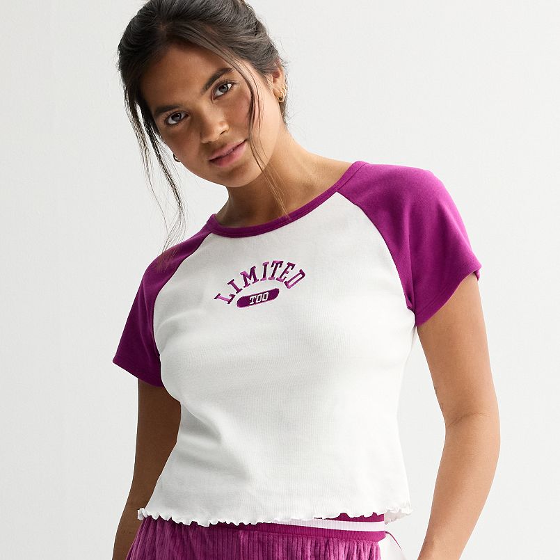 Women's Limited Too Graphic Ringer Tee with Scrunchie