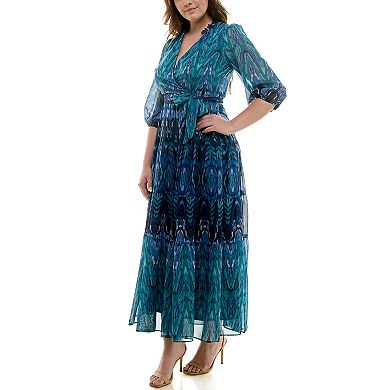 Plus Size Maison Tara Printed Maxi Dress